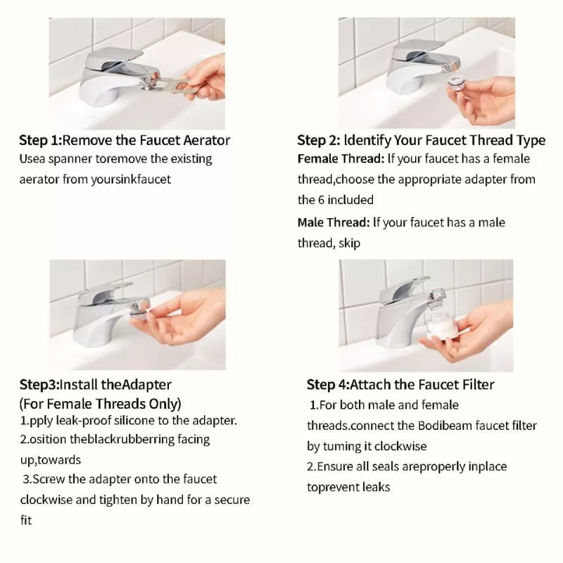 Premium 4-in-1 Long-Lasting Sink Faucet Water Filter